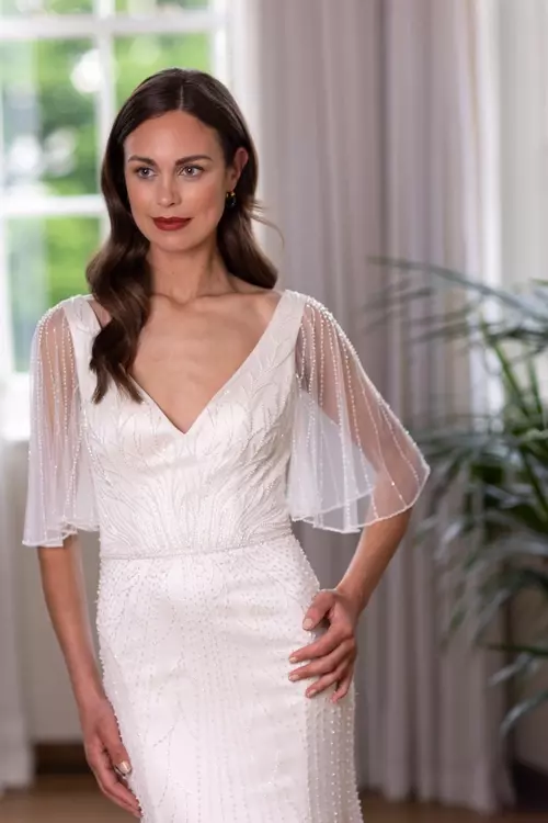 Zadie Art Deco Beaded Bridal Gown Nicki Flynn by True Bride